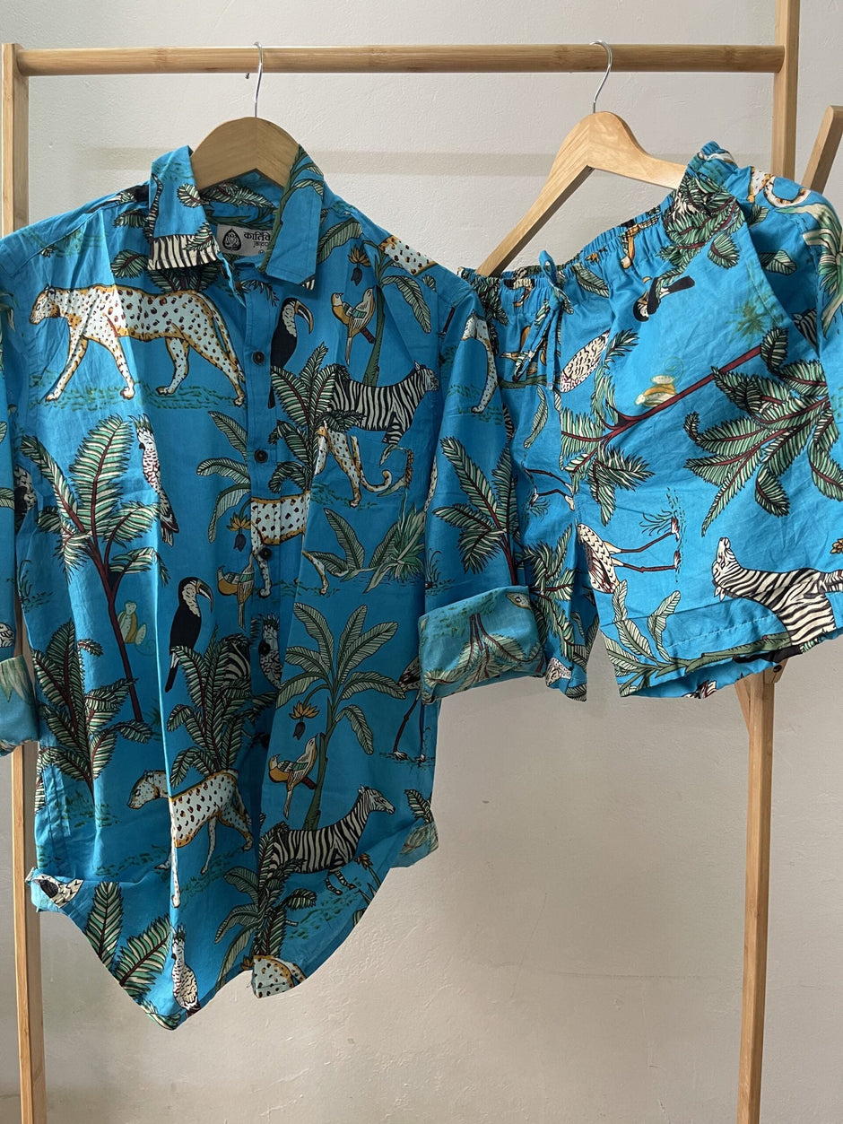 Unisex Free Size Cheetah Print Cotton Co ord Sets