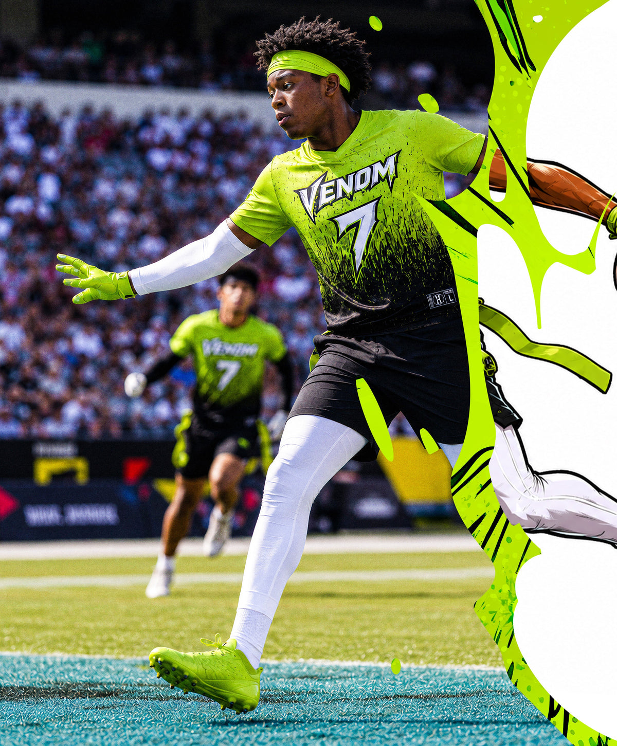 Flag football action from the Proton Sports & Apparel catalog