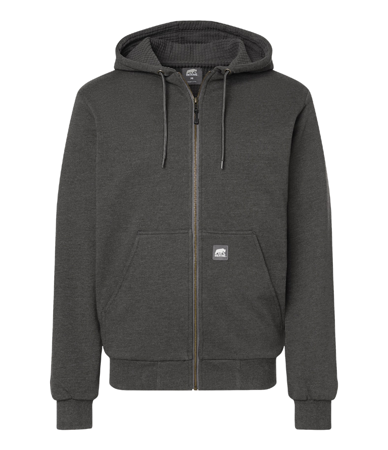 Berne Apparel Men's Heritage Grid Fleece-Lined Full-Zip Hooded Sweatshirt