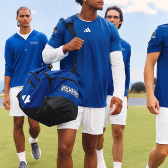 Athletes wearing royal-blue team apparel