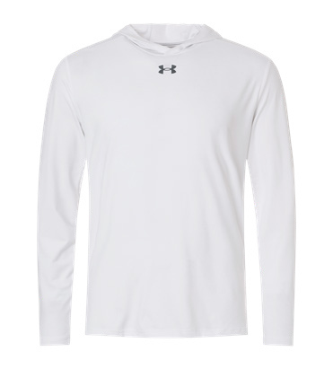Under Armour Hooded Shirt in White/Pitch Grey - Team White catalog style 6014164