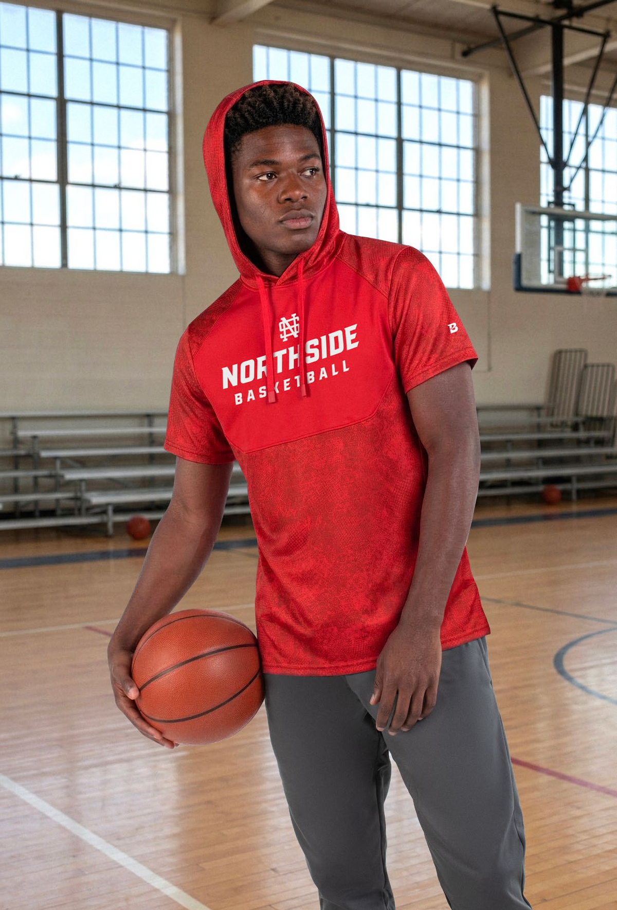 Badger Stadium Print Short-Sleeve Hooded Tee catalog photo (166.png)