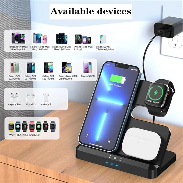 Portable Folding Three-in-one Wireless Charger