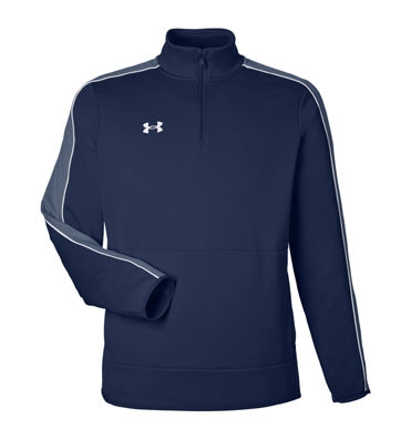 Under Armour Quarter-Zip Pullover in Midnight Navy/White - Team Navy catalog style 1383260