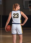 ChromaGear reversible basketball jersey model, rear view