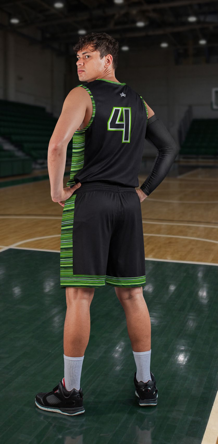 ChromaGear Clutch reversible basketball jersey model, rear view