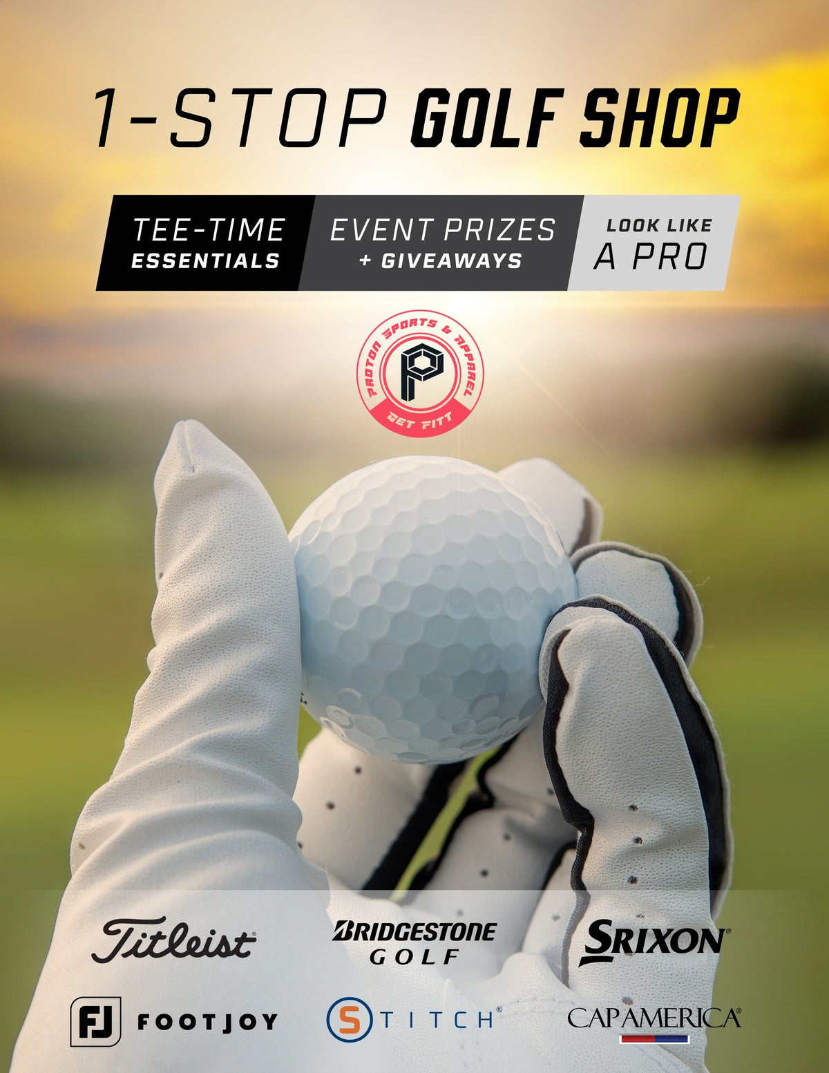 Proton Sports and Apparel golf catalog hero