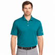 Front model view, teal Nike Dri-FIT vertical mesh polo