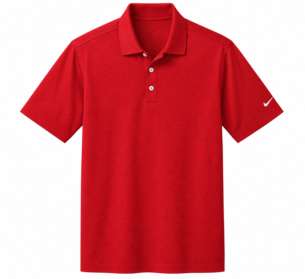 Red Nike Dri-FIT vertical mesh polo