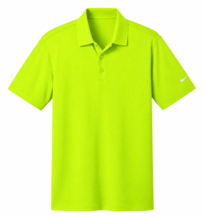 Neon lime Nike Dri-FIT vertical mesh polo