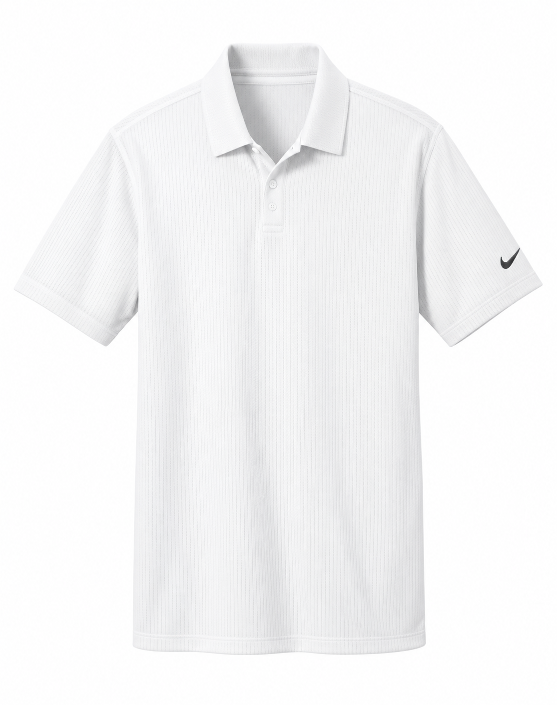 White Nike Dri-FIT vertical mesh polo