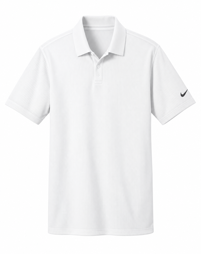 White Nike Dri-FIT vertical mesh polo