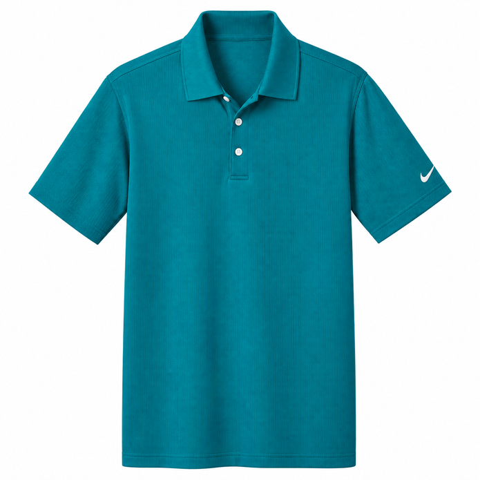 Teal Nike Dri-FIT vertical mesh polo
