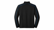 Nike Golf half-zip cover-up, back view with blue contrast stitching