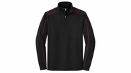 Nike Golf half-zip cover-up, front view with red contrast stitching