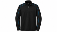 Nike Golf half-zip cover-up, front view with blue contrast stitching