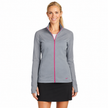 Front model view of gray Nike Therma-FIT jacket
