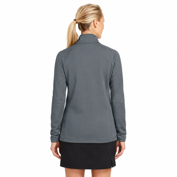 Rear model view of gray Nike Therma-FIT Hypervis full-zip jacket