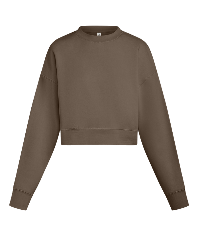 Lane Seven Women Relaxed Cropped Crewneck Sweatshirt