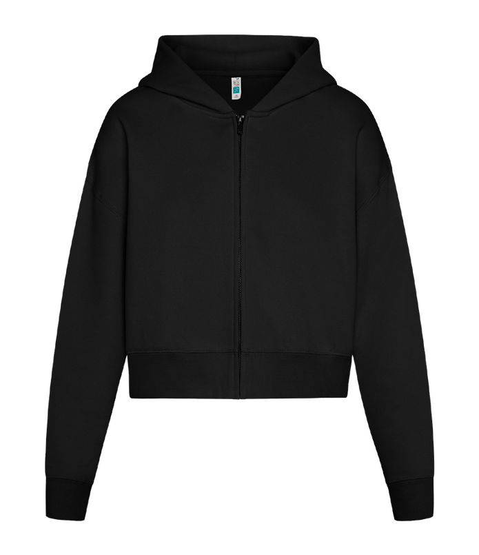 Lane Seven Women Relaxed Cropped Full-Zip Hoodie Sweatshirt