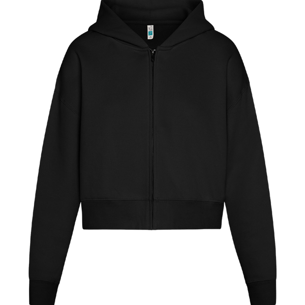 Lane Seven Women Relaxed Cropped Full-Zip Hoodie Sweatshirt
