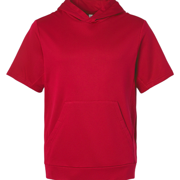 Team 365 Unisex Squad Tech Fleece Hooded Short-Sleeve Sweatshirt