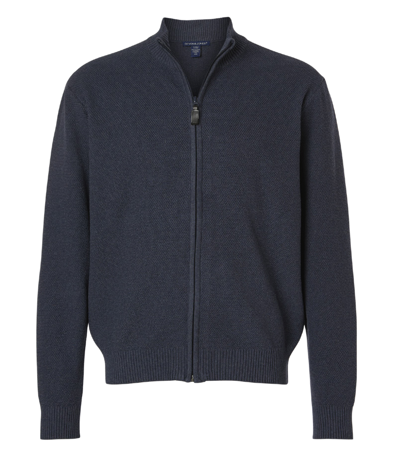 Devon & Jones Men’s Hartland Textured Full-Zip Sweater