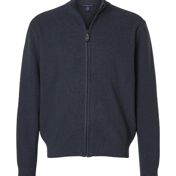 Devon & Jones Men’s Hartland Textured Full-Zip Sweater