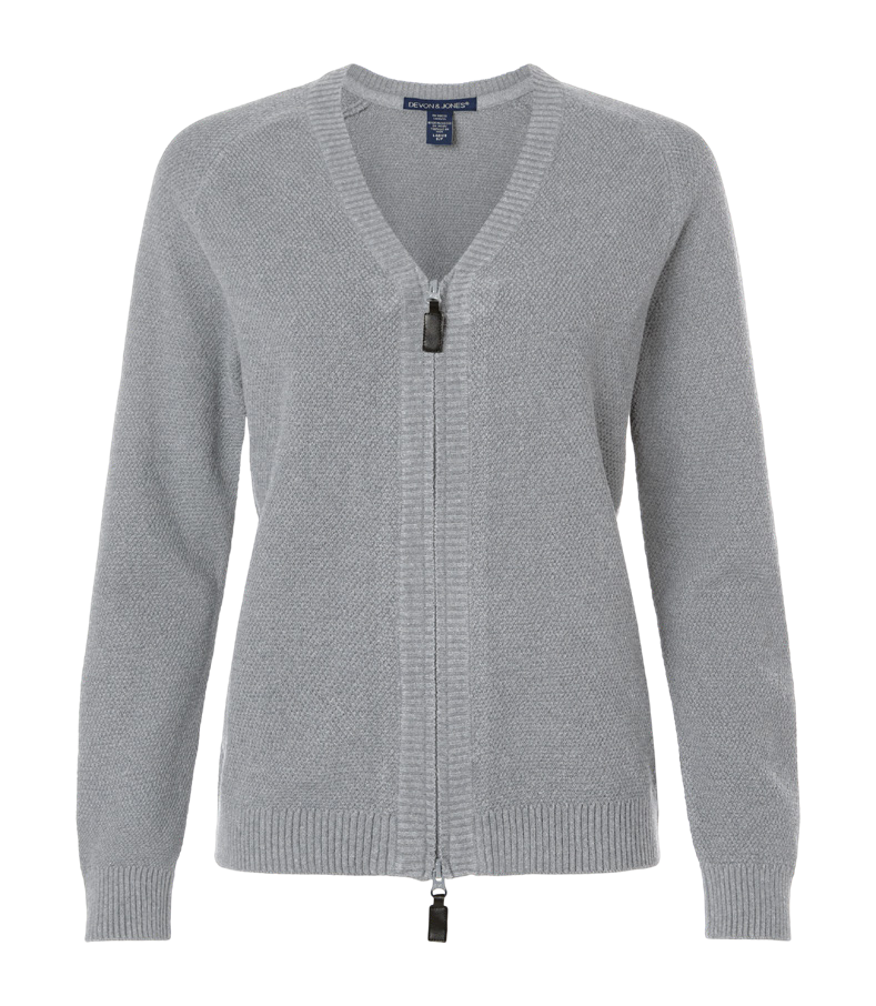 Devon & Jones Women’s Hartland Textured Full-Zip Sweater