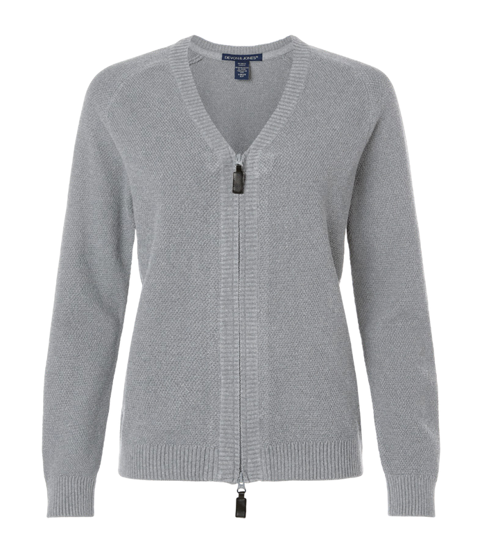 Devon & Jones Women’s Hartland Textured Full-Zip Sweater