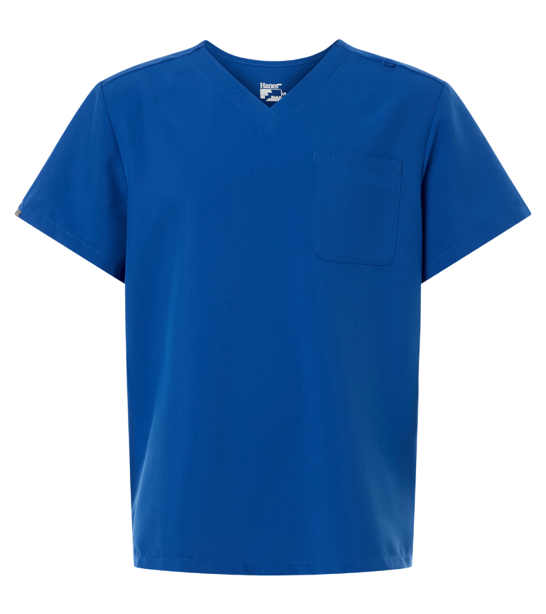 Hanes Men’s V-Neck One-Pocket Scrub Top