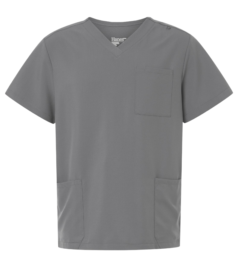 Hanes Men’s V-Neck Three-Pocket Scrub Top