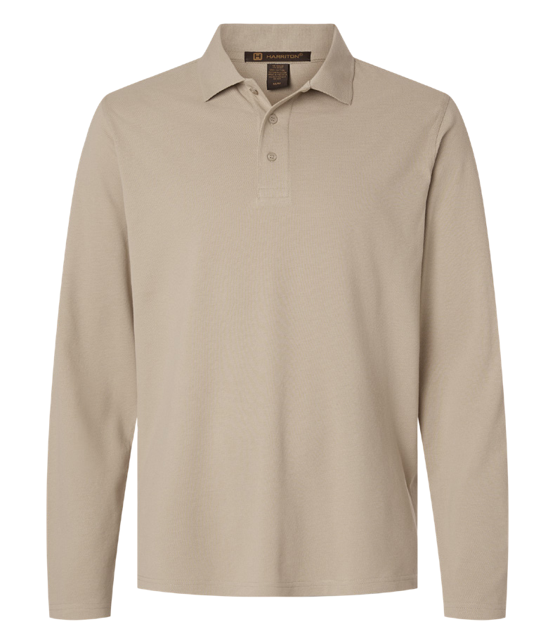 Harriton Men’s Valiant Cotton Snag Protect Long-Sleeve Polo product image