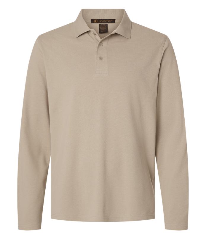 Harriton Men’s Valiant Cotton Snag Protect Long-Sleeve Polo product image