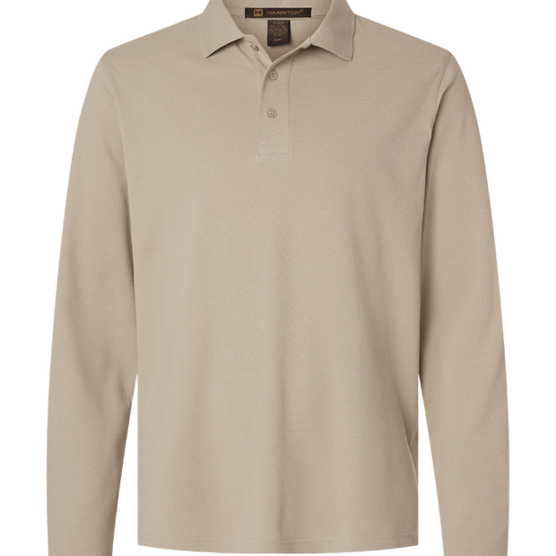 Harriton Men’s Valiant Cotton Snag Protect Long-Sleeve Polo product image