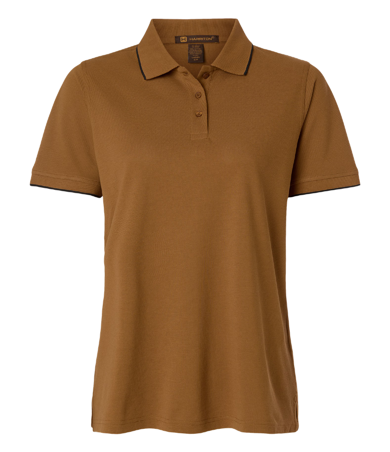 Harriton Women’s Valiant Cotton Snag Protect Tipped Polo product image