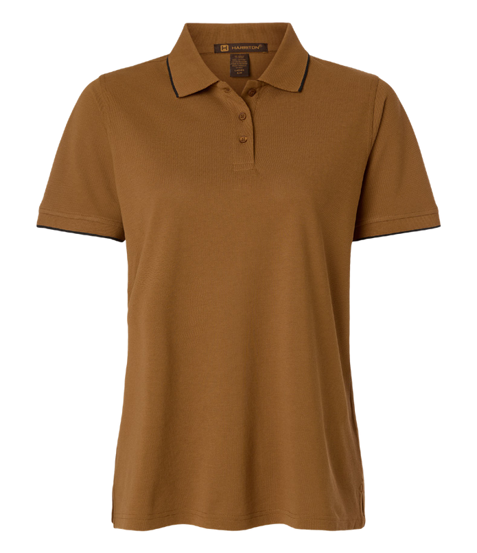 Harriton Women’s Valiant Cotton Snag Protect Tipped Polo product image