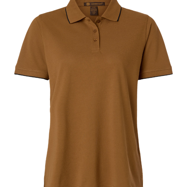 Harriton Women’s Valiant Cotton Snag Protect Tipped Polo product image