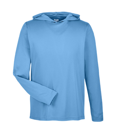Paragon Unisex Blue Mist Hooded Performance Shirt in BLUE MIST