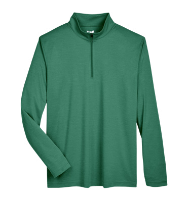 Team 365 Sport Forest Heather Quarter-Zip Pullover in SPORT FOREST HEATHER