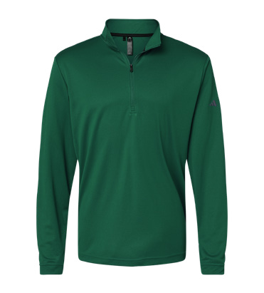 Adidas Collegiate Green Quarter-Zip Pullover in COLLEGIATE GREEN