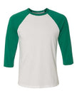 BELLA+CANVAS White and Kelly Raglan T-Shirt