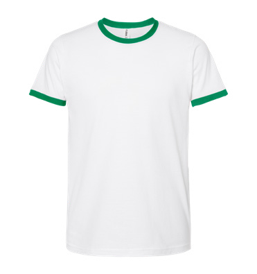 Tultex White and Kelly Ringer T-Shirt