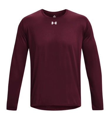 Under Armour Maroon/White Long-Sleeve Team Shirt in Maroon/White