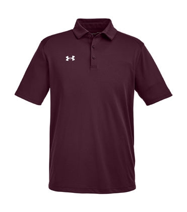 Under Armour Maroon/White Team Polo in Maroon/White