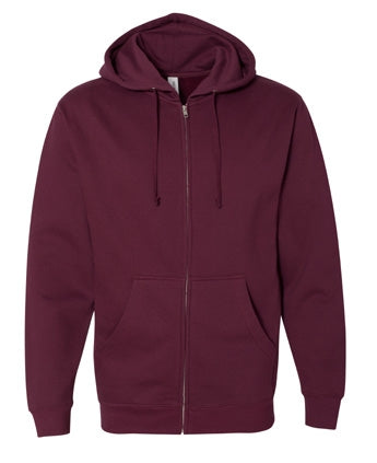Independent Trading Co. Maroon Full-Zip Hoodie in Maroon