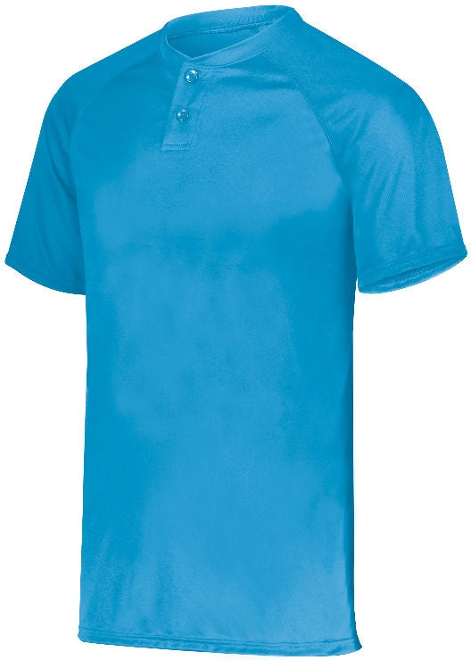 Youth Attain Wicking Two-Button Baseball Jersey - Power Blue - Proton Sports & Apparel
