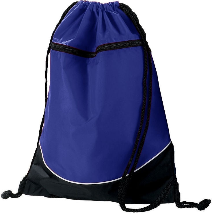 Tri-Color Drawstring Backpack - Purple/Black/White - Proton Sports & Apparel