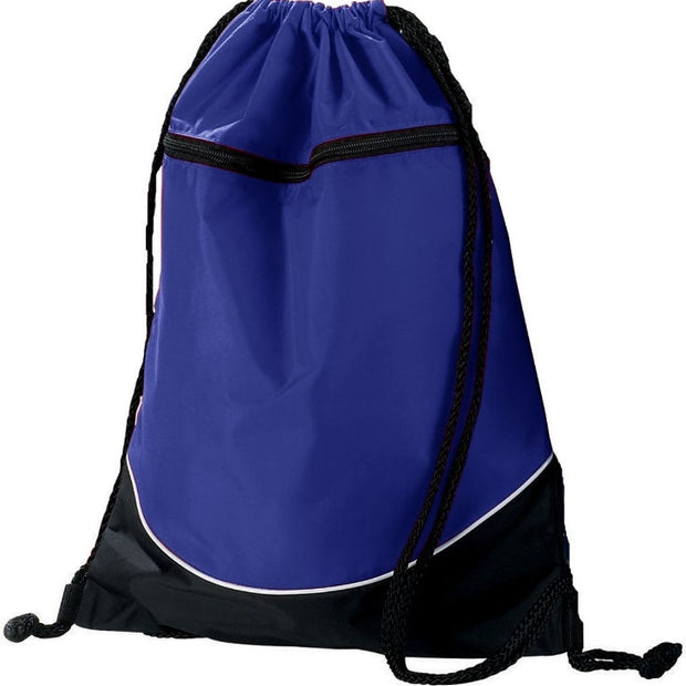 Tri-Color Drawstring Backpack - Purple/Black/White - Proton Sports & Apparel