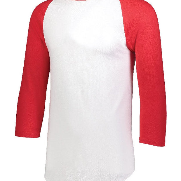 Toddler Baseball 3/4 Sleeve Tee 2.0 - White/Red - Proton Sports & Apparel